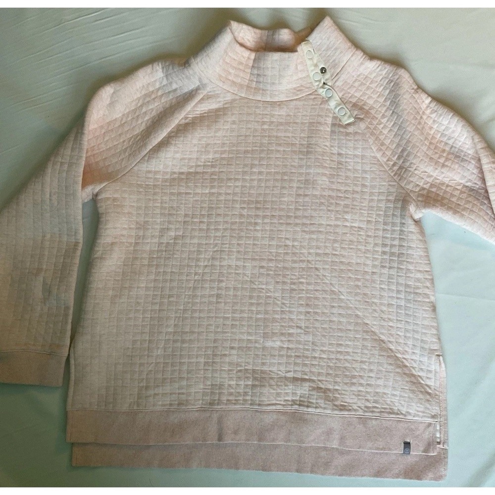 Quilted Ladies Pullover Pink Outerware Shirt T Talbots L Fall Spring Fleece